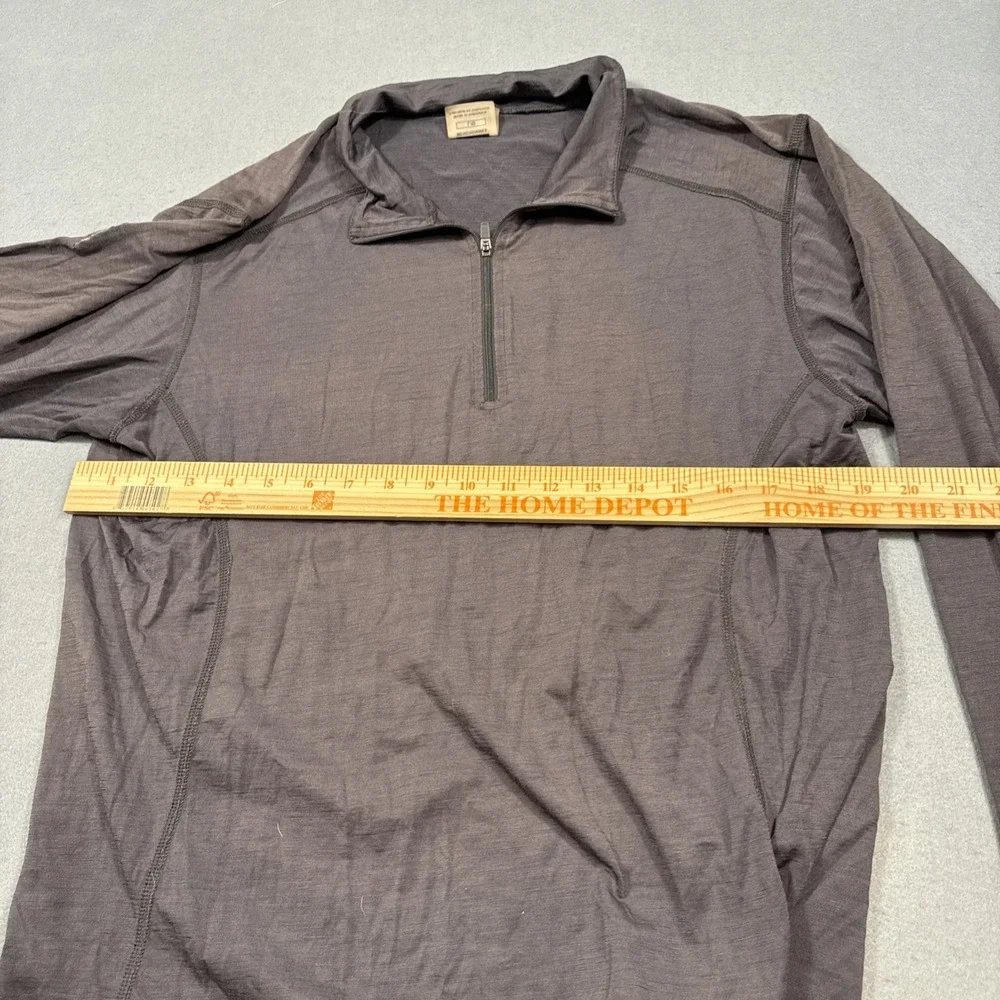 North Face Shirt Men L GRY 1/4 THUMBHOLES Performance Activewear Hiking REPAIR
